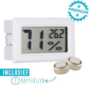 Compacte Hygrometer Mèt Batterijen - Wit - Hygro- en Thermometer