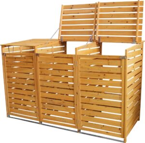 Containerberging - Driedubbel - Hout - 3 x 240L containers