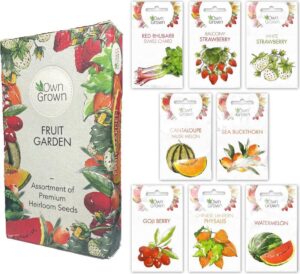 OwnGrown - Fruitzadenset - 8 verschillende soorten fruitplanten - Voor tuin en balkon - Eco-vriendelijke verpakking